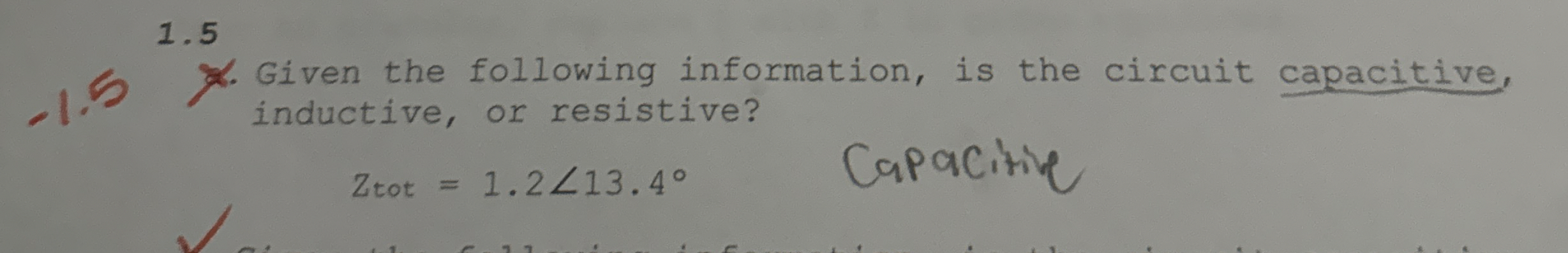 1 . 5 1 . 5 * . Given the following information,