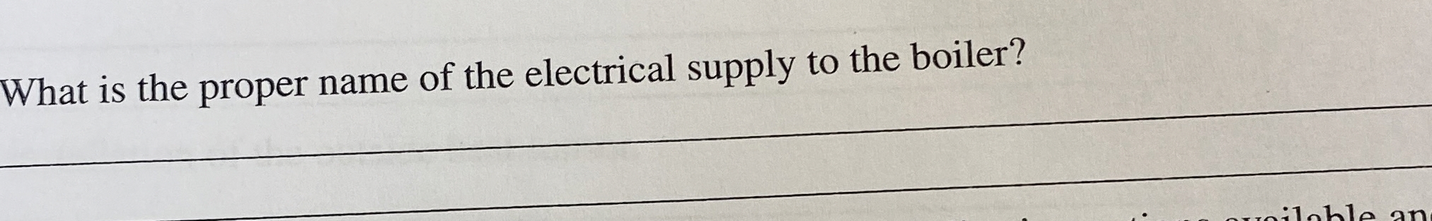 What is the proper name of the electrical supply