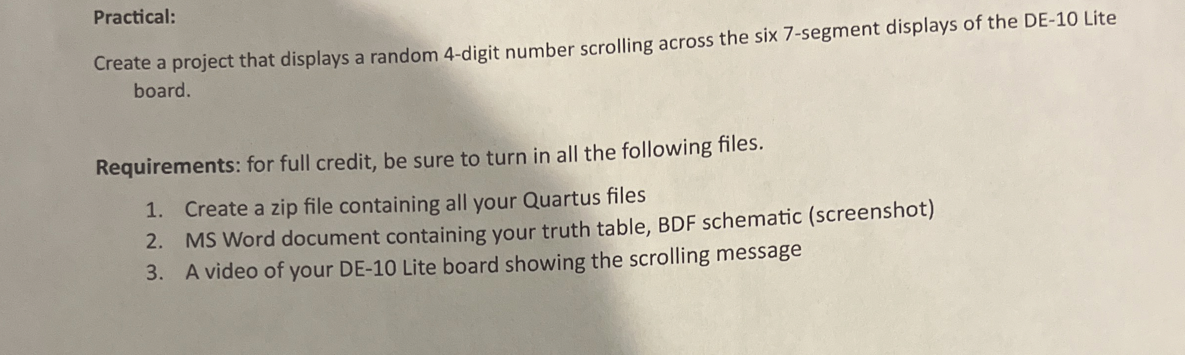 Practical: Create a project that displays a