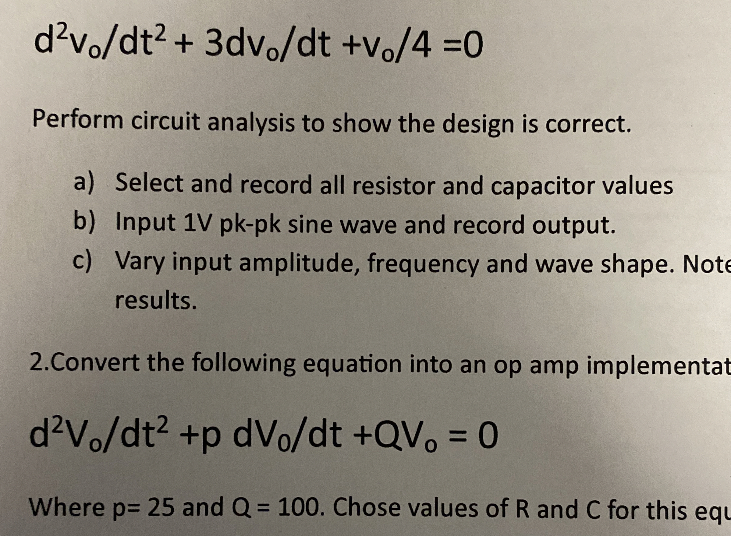 Please show how to convert the eqution to an op