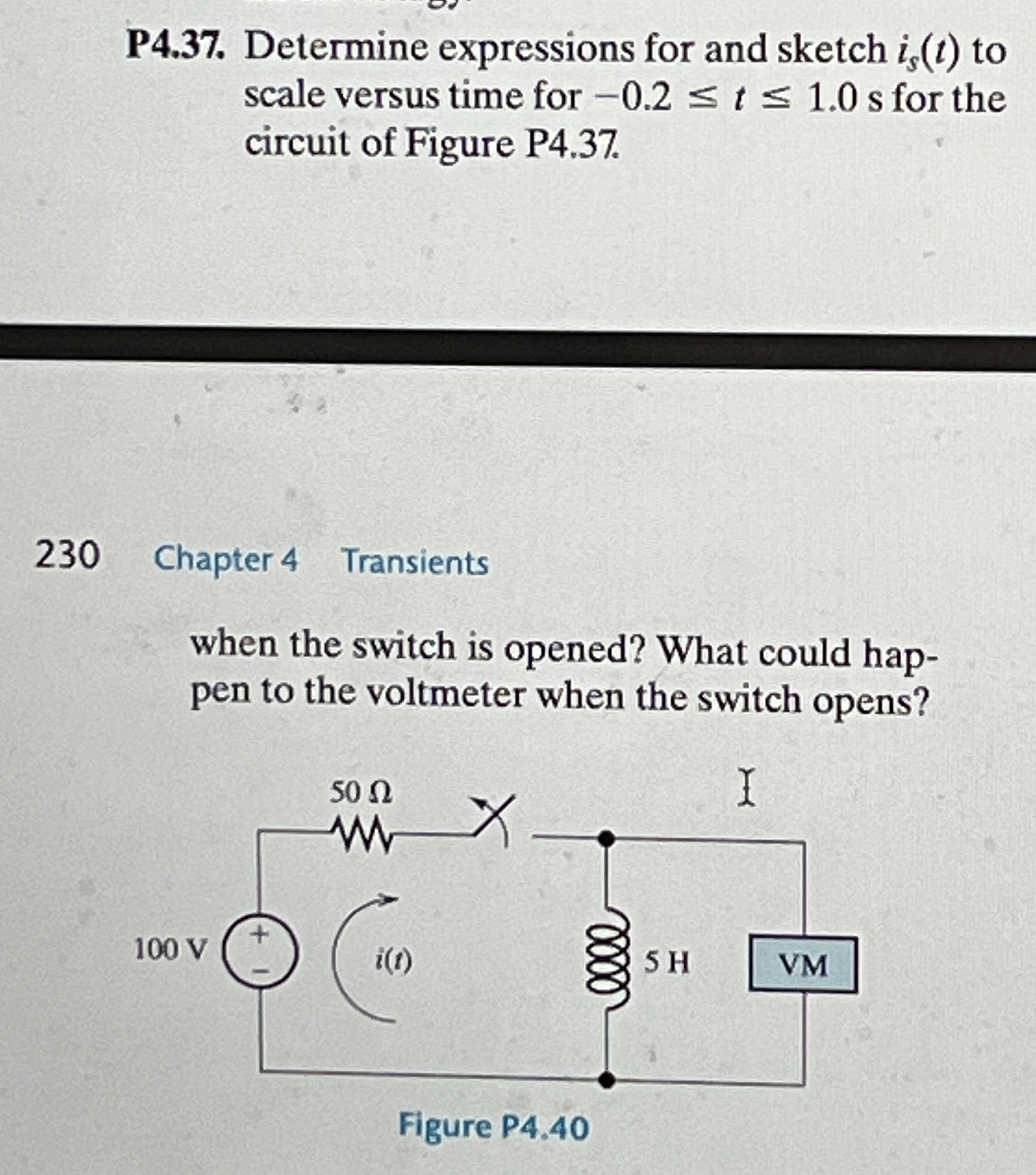 P 4 . 3 7 . Determine expressions for and sketch