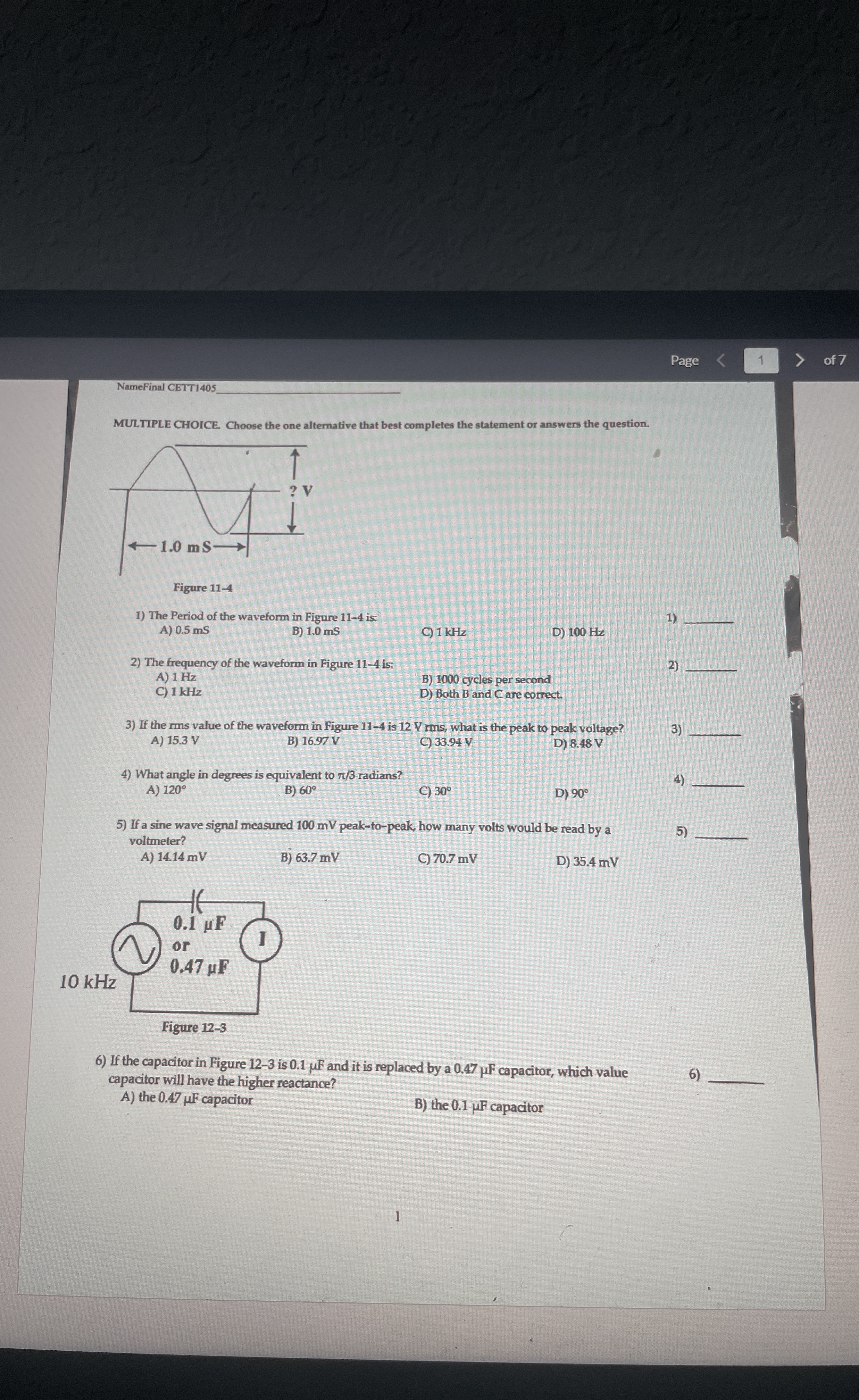 Page NameFinal CETT 1 4 0 5 MULTIPLE CHOICE.