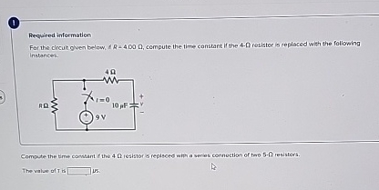 1 Aequired information Far the circut given