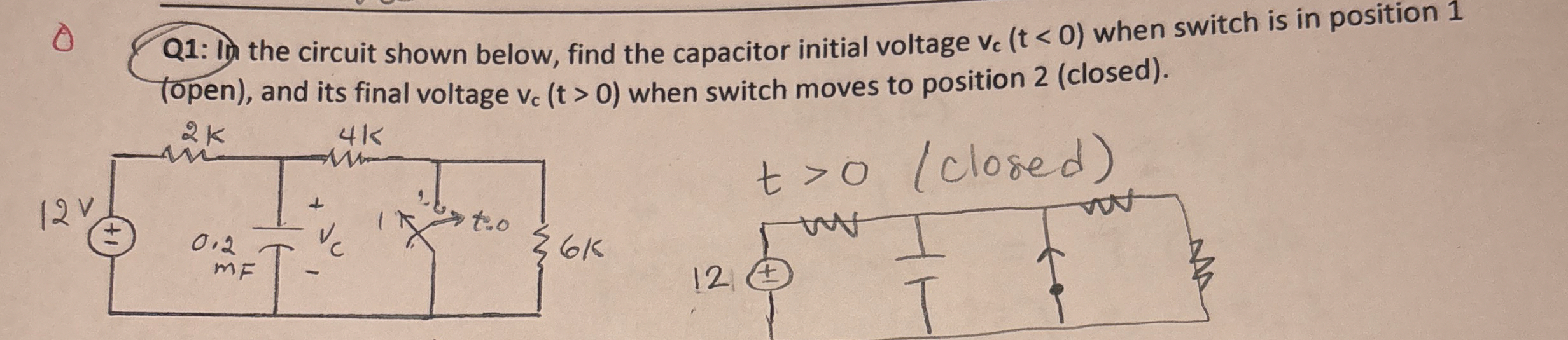 Q 1 : In the circuit shown below, find the