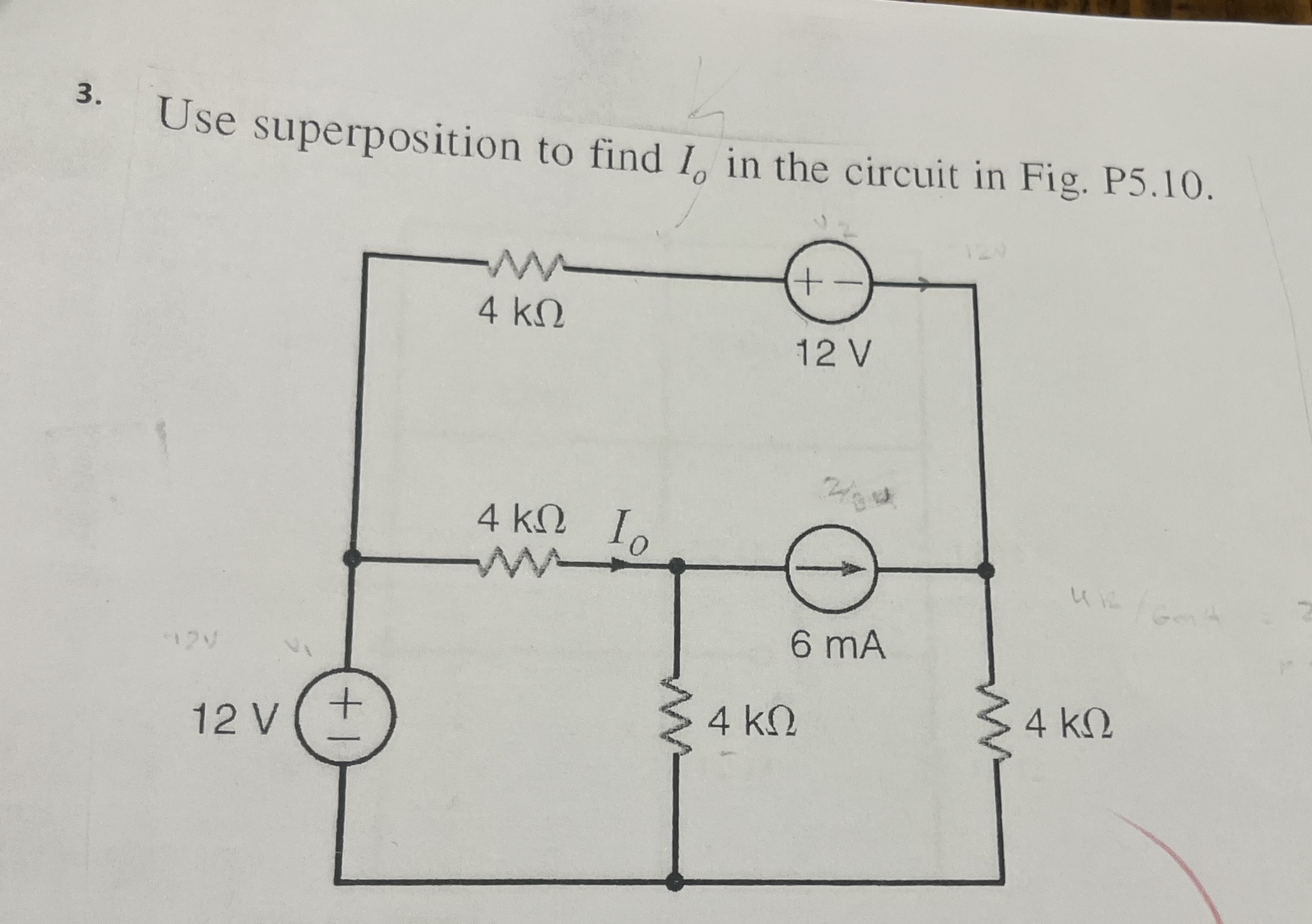Use superposition to find I o in the circuit in