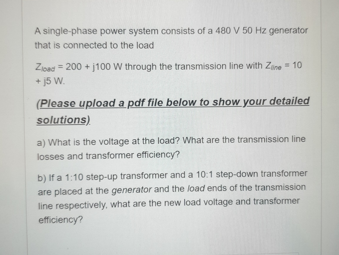 A single - phase power system consists of a 4 8 0