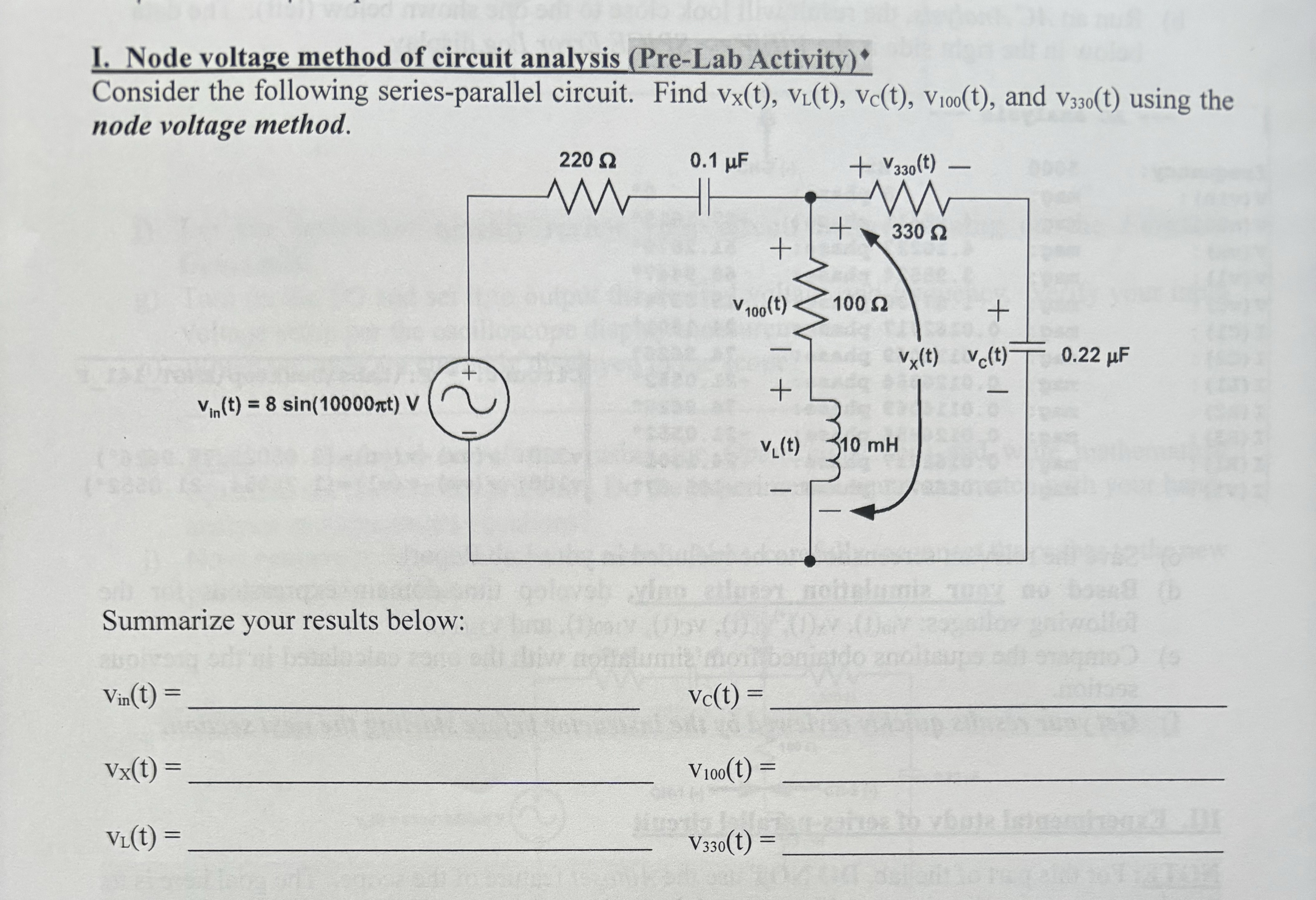 I. Node voltage method of circuit analysis ( Pre