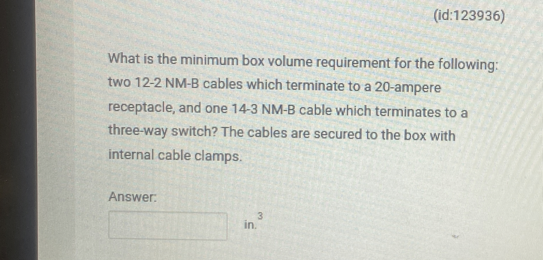 ( id: 1 2 3 9 3 6 ) What is the minimum box