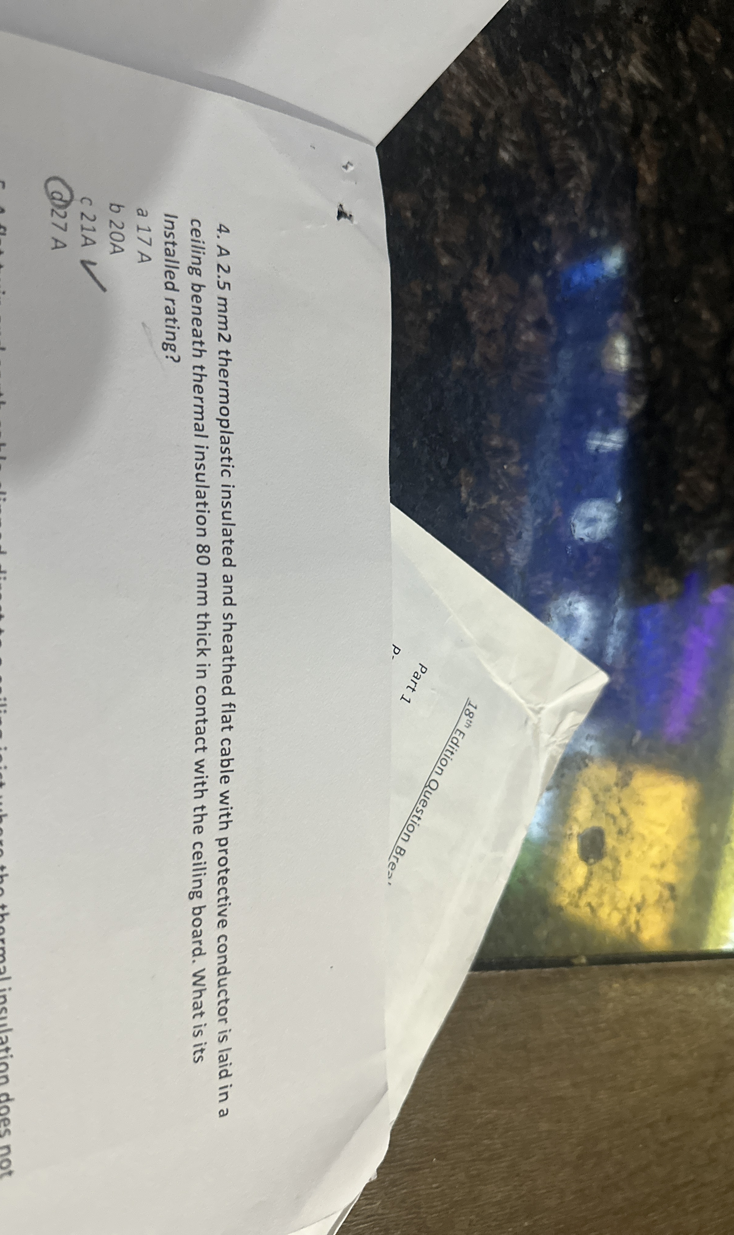 A 2 . 5 mm 2 thermoplastic insulated and sheathed