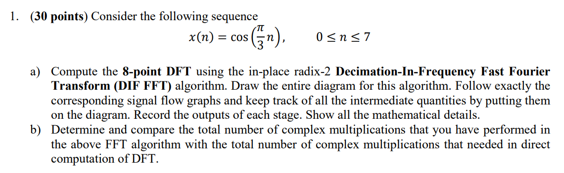 1 . ( \ ( \ mathbf { 3 0 } \ ) points ) Consider
