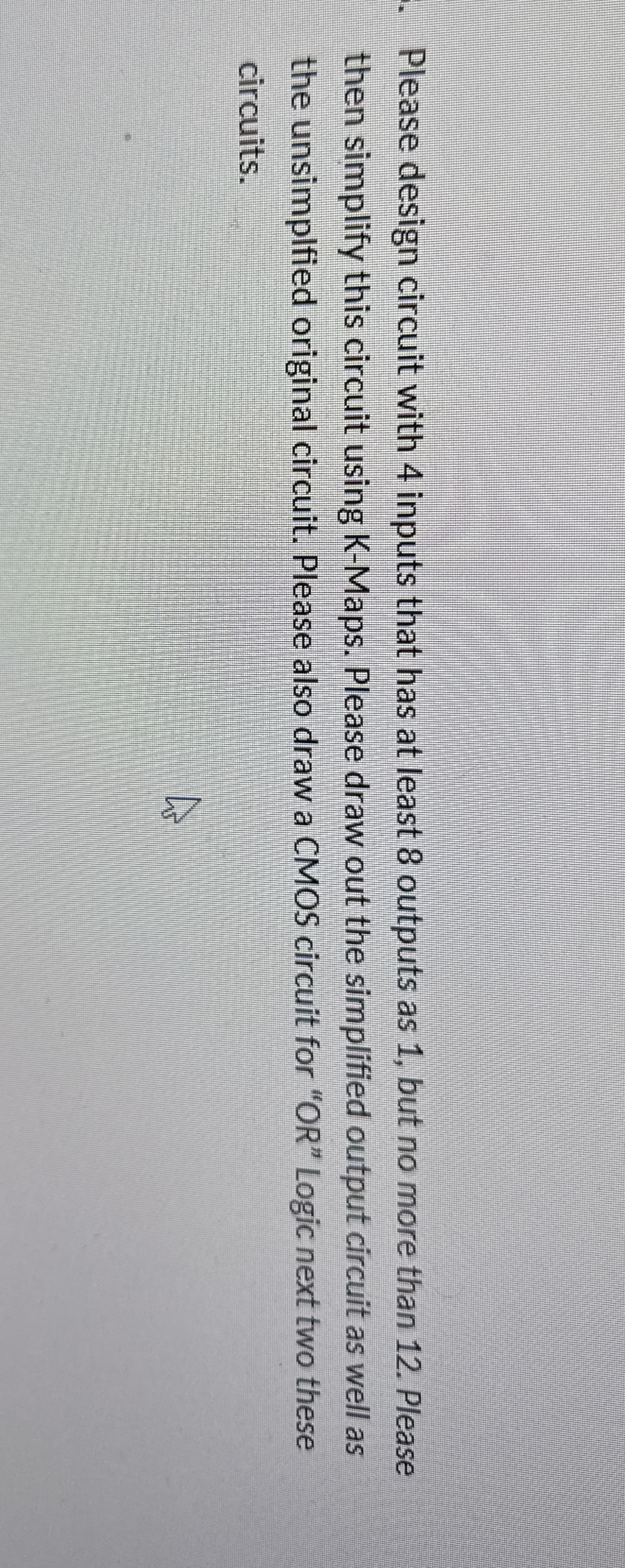 Please design circuit with 4 inputs that has at