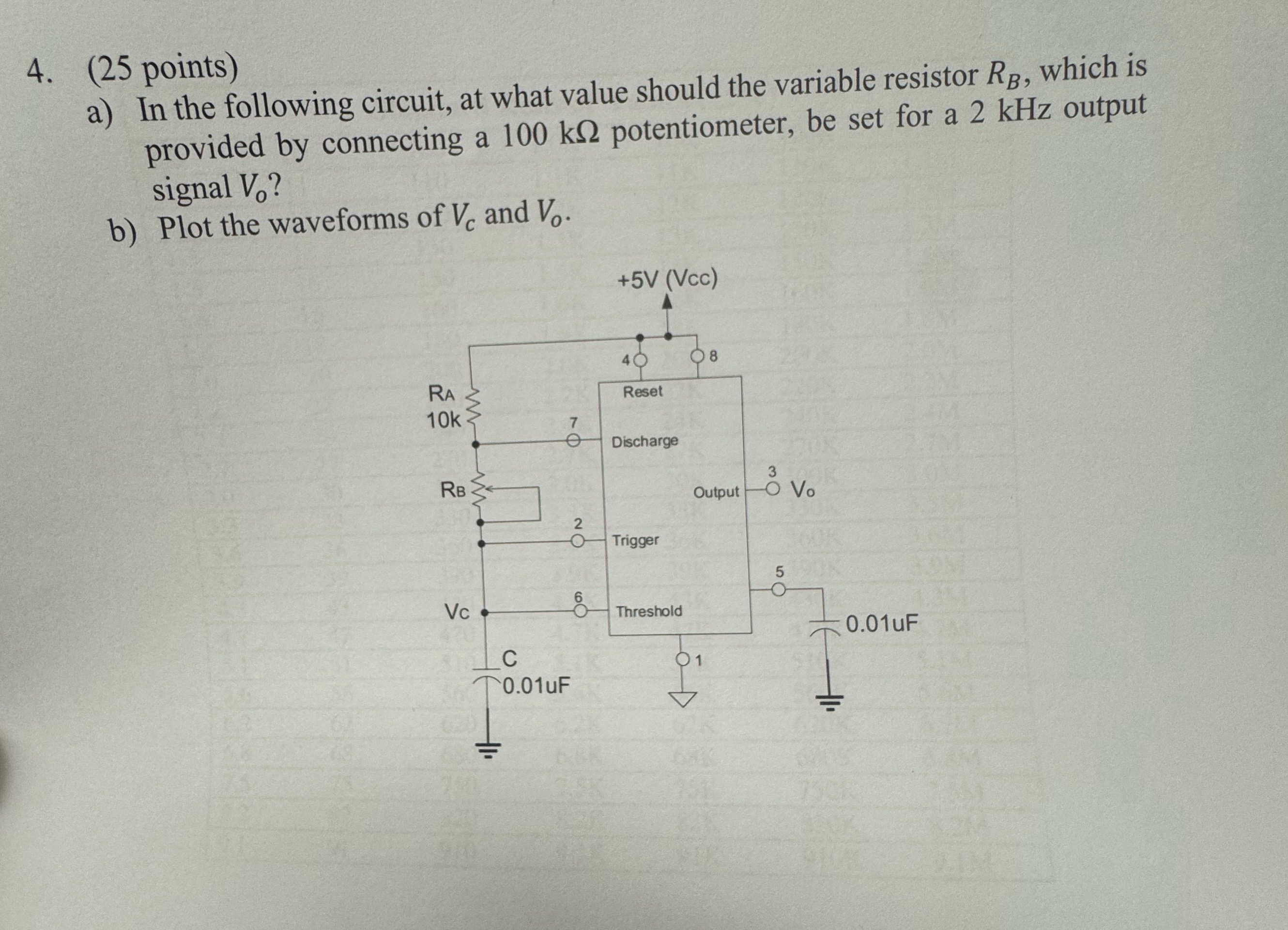 ( 2 5 points ) a ) In the following circuit, at