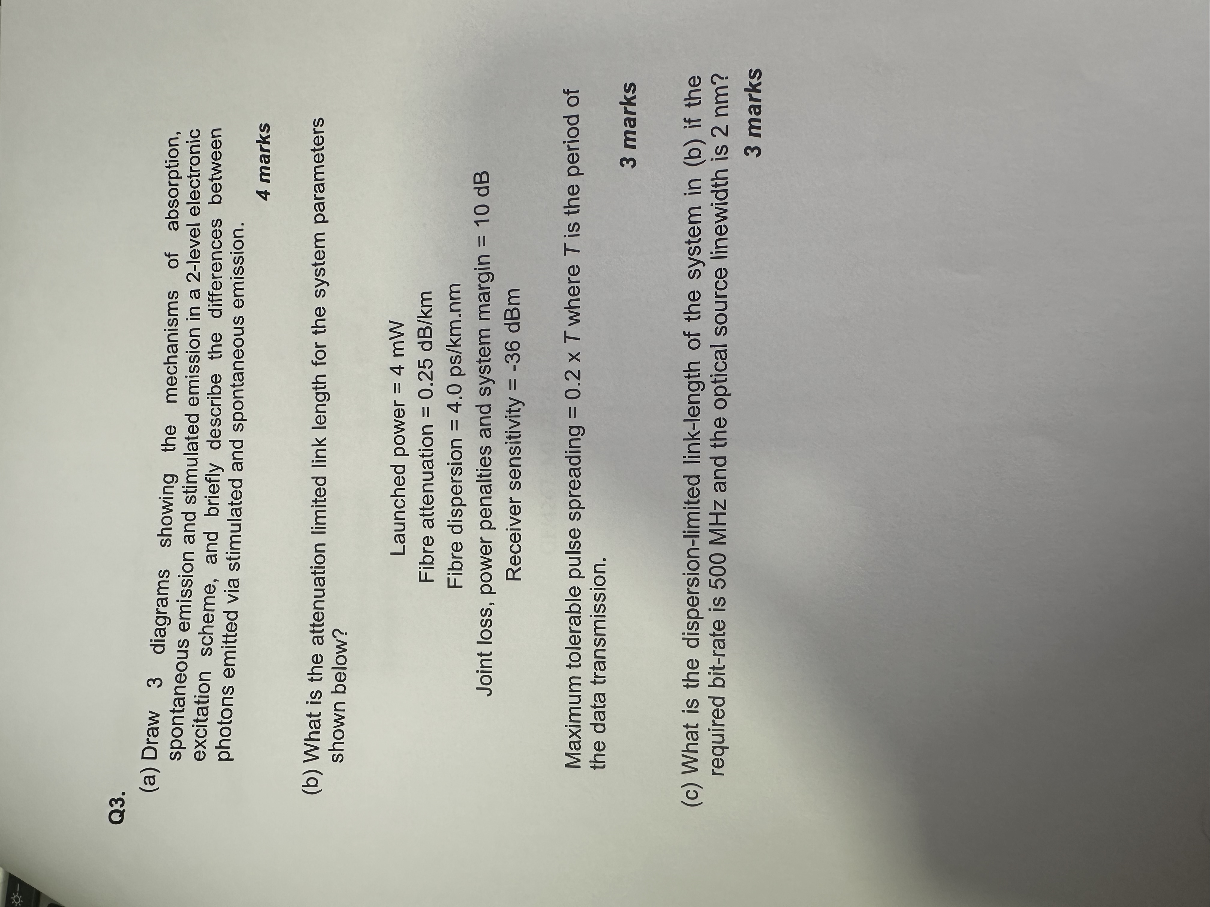 Q 3 . ( a ) Draw 3 diagrams showing the