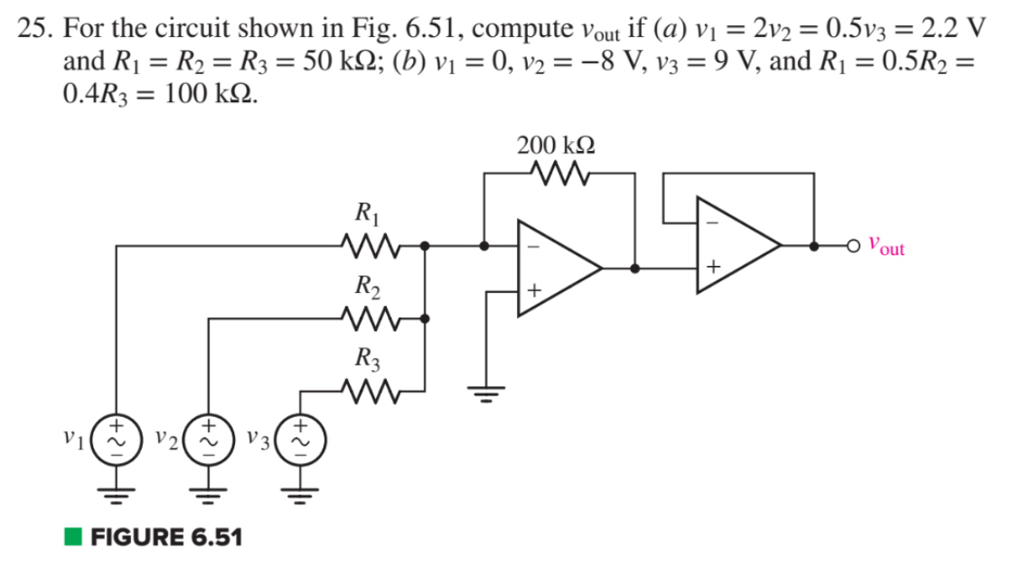 For the circuit shown in Fig. 6 . 5 1 , compute v