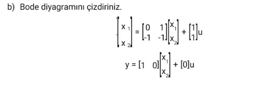 b ) Bode diyagram n izdiriniz .