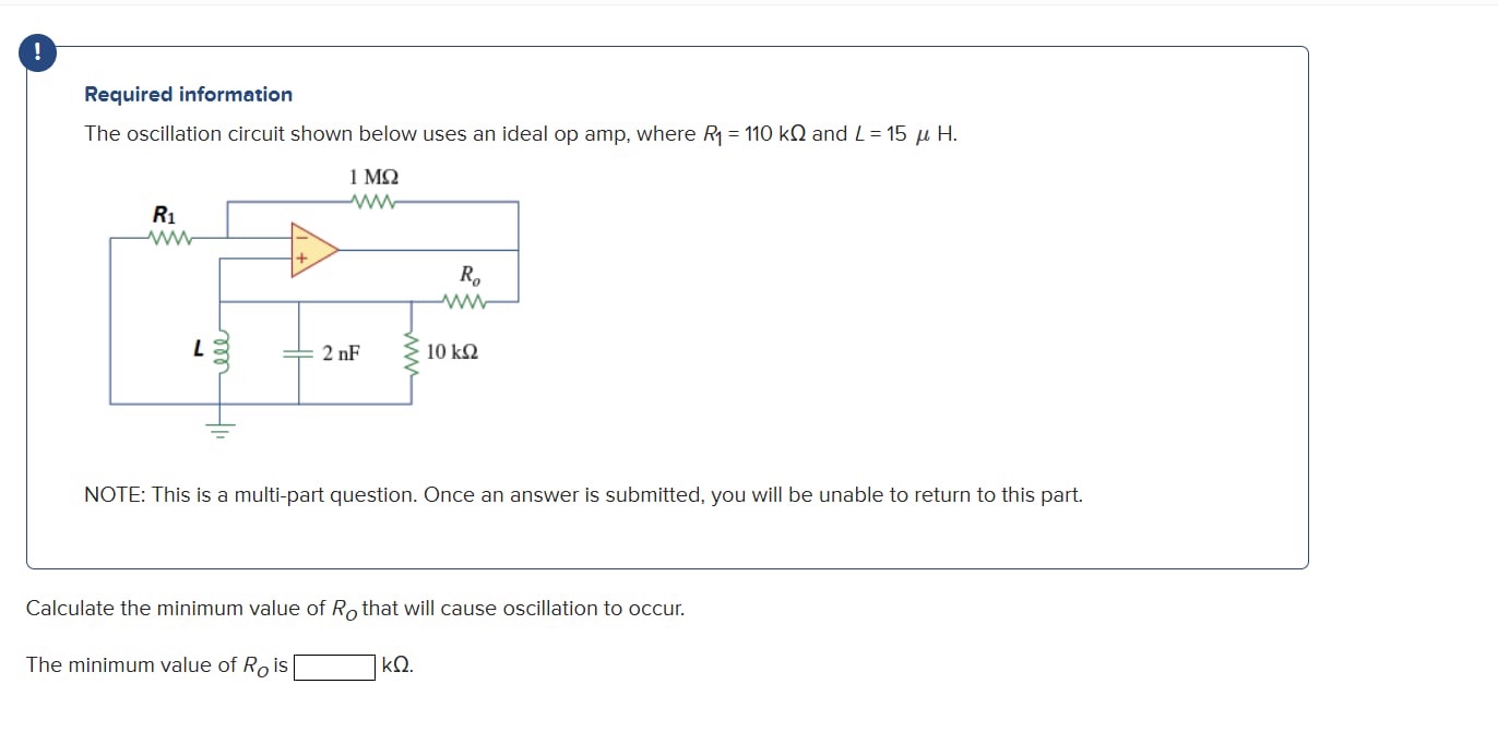! Required information The oscillation circuit