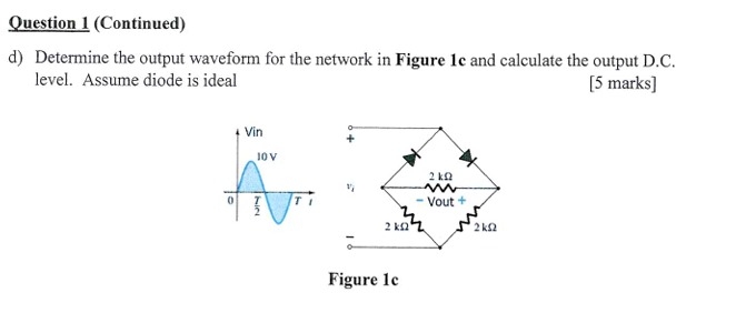 Question 1 ( Continued ) d ) Determine the output