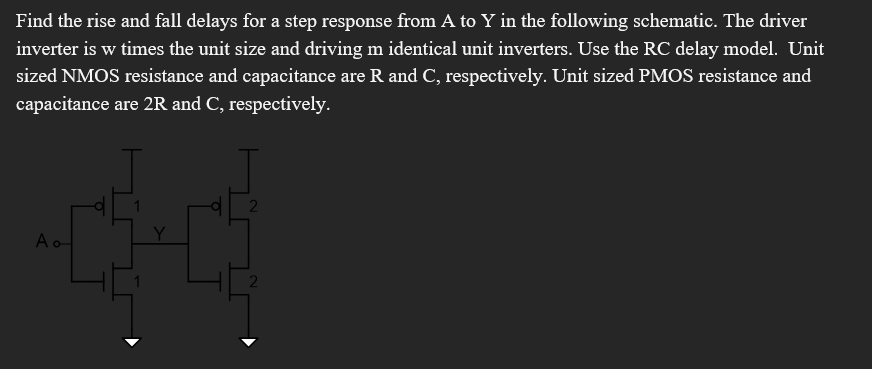 Find the rise and fall delays for a step response