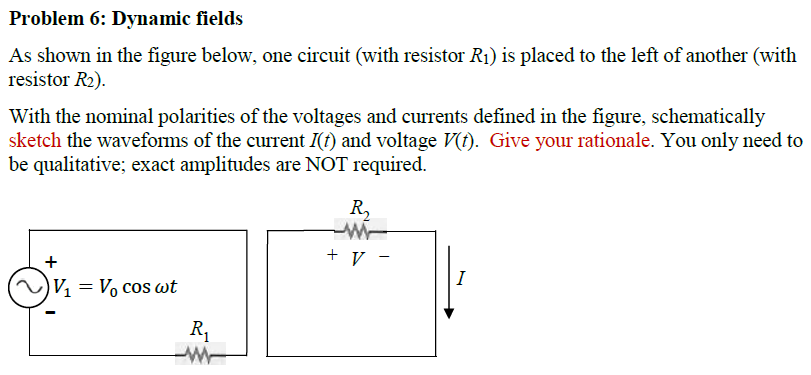 Problem 6 : Dynamic fields As shown in the figure