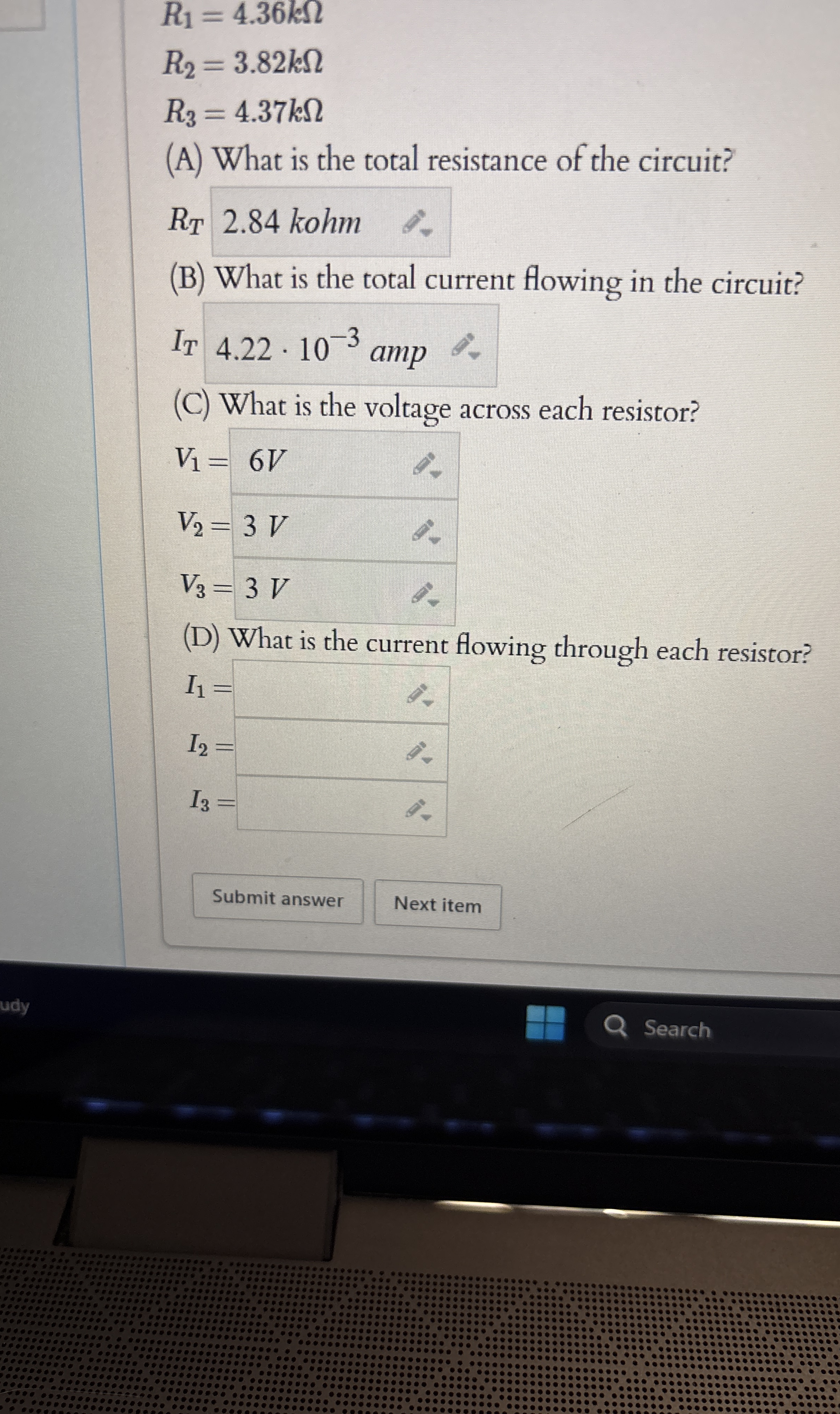 R 1 = 4 . 3 6 k R 2 = 3 . 8 2 k R 3 = 4 . 3 7 k (