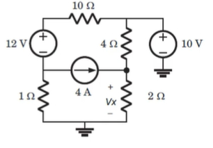 Calculate voltage vx . Show detailed steps and