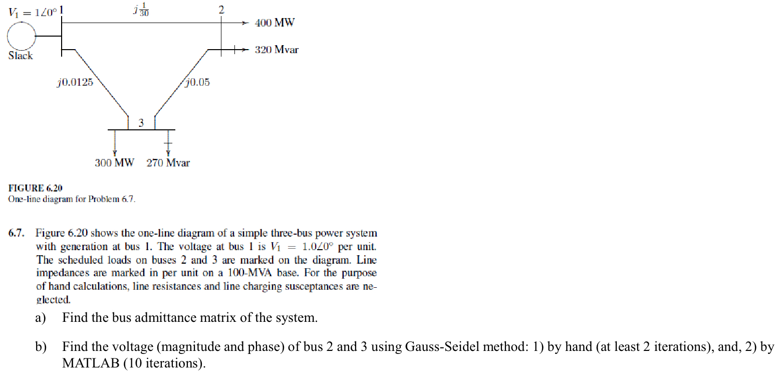 FIGURE 6 . 2 0 One - line diagram for Problem 6 .