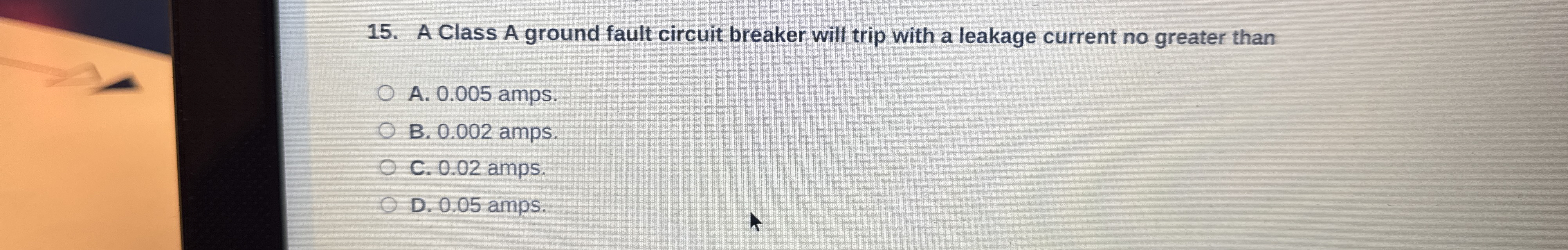 A Class A ground fault circuit breaker will trip