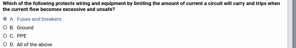 Which of the following protects wiring and