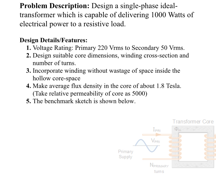 Problem Description: Design a single - phase