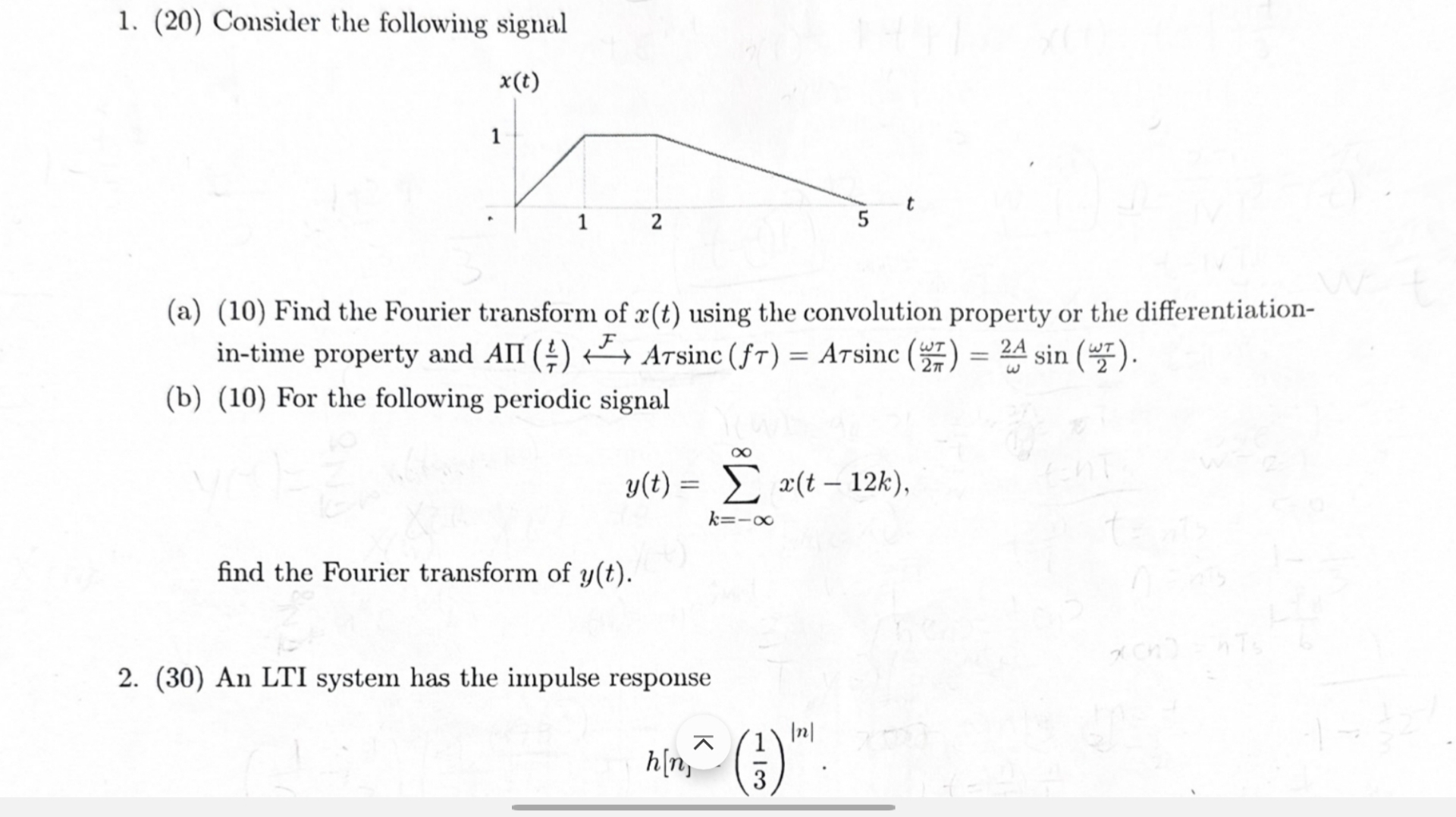 ( 2 0 ) Consider the followino sional ( b ) ( 1 0