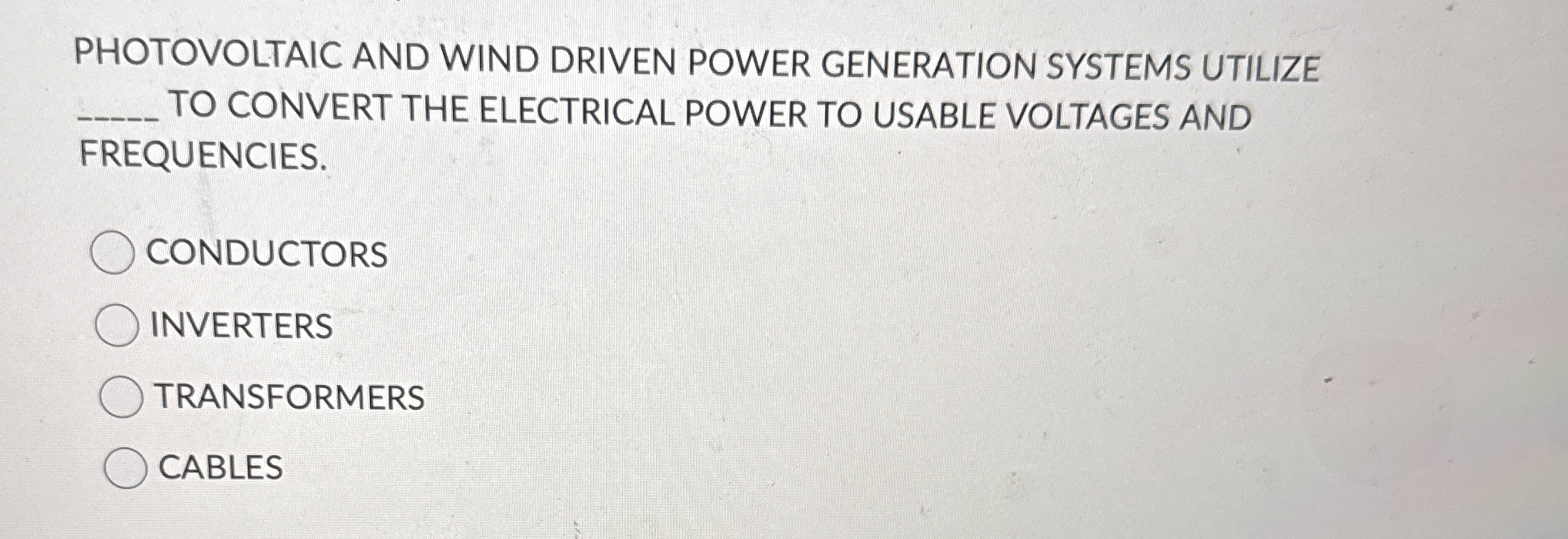 PHOTOVOLTAIC AND WIND DRIVEN POWER GENERATION