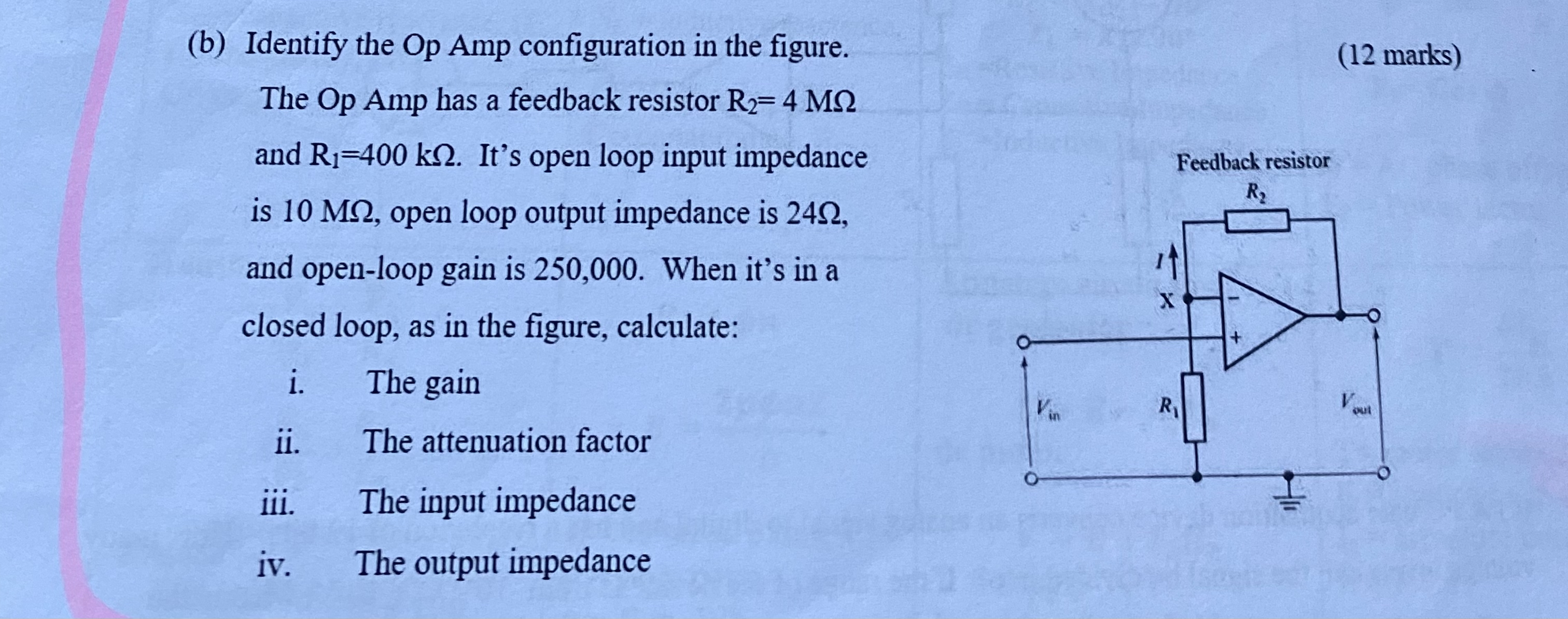 ( b ) Identify the Op Amp configuration in the