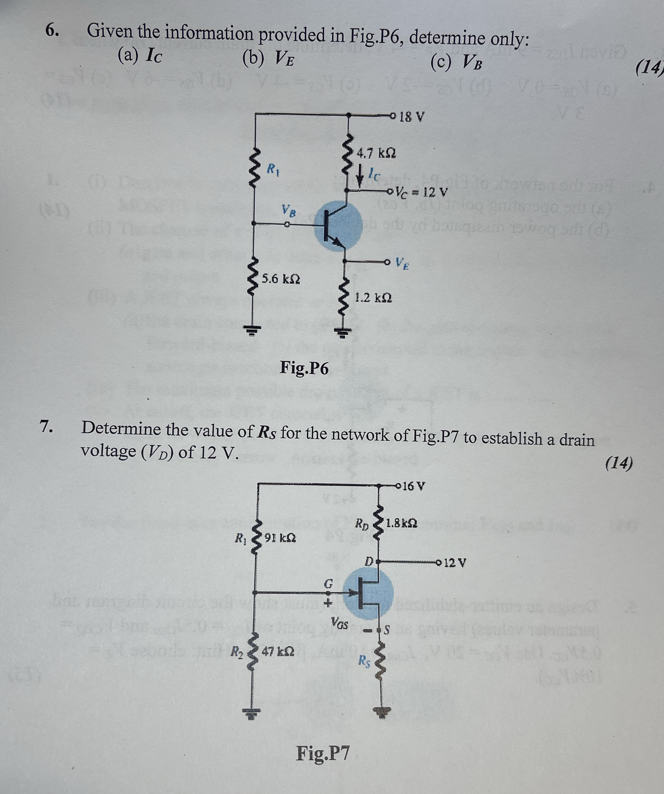 Given the information provided in Fig.P 6 ,