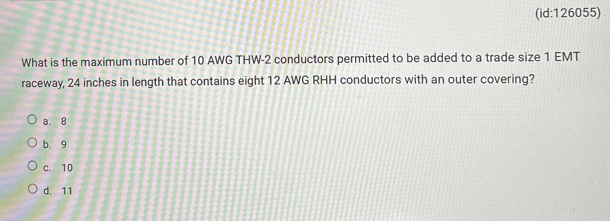 ( id: 1 2 6 0 5 5 ) What is the maximum number of