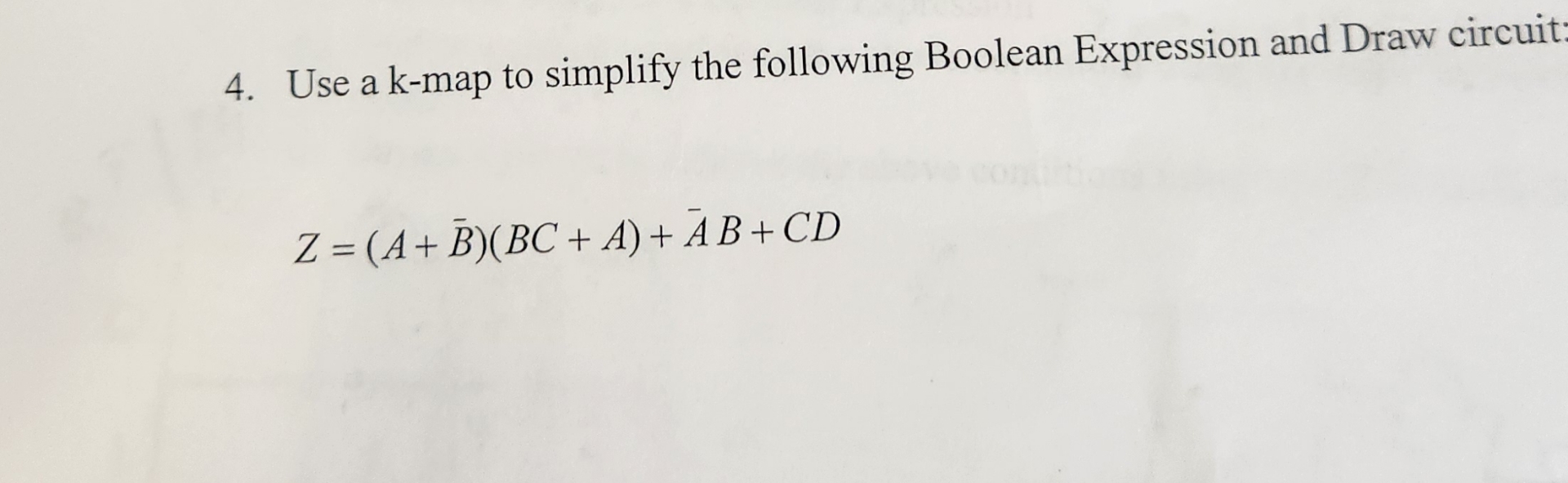 How to solve Use a k - map to simplify the