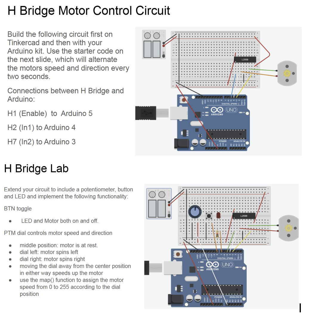 I just need the code. H Bridge Motor Control Code
