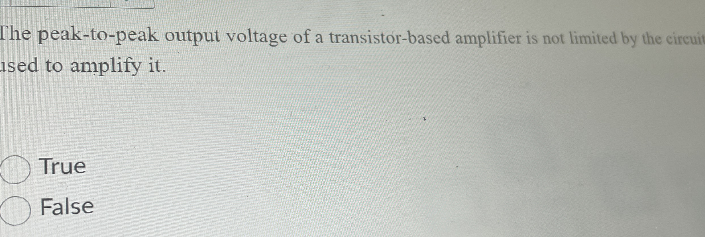 The peak - to - peak output voltage of a