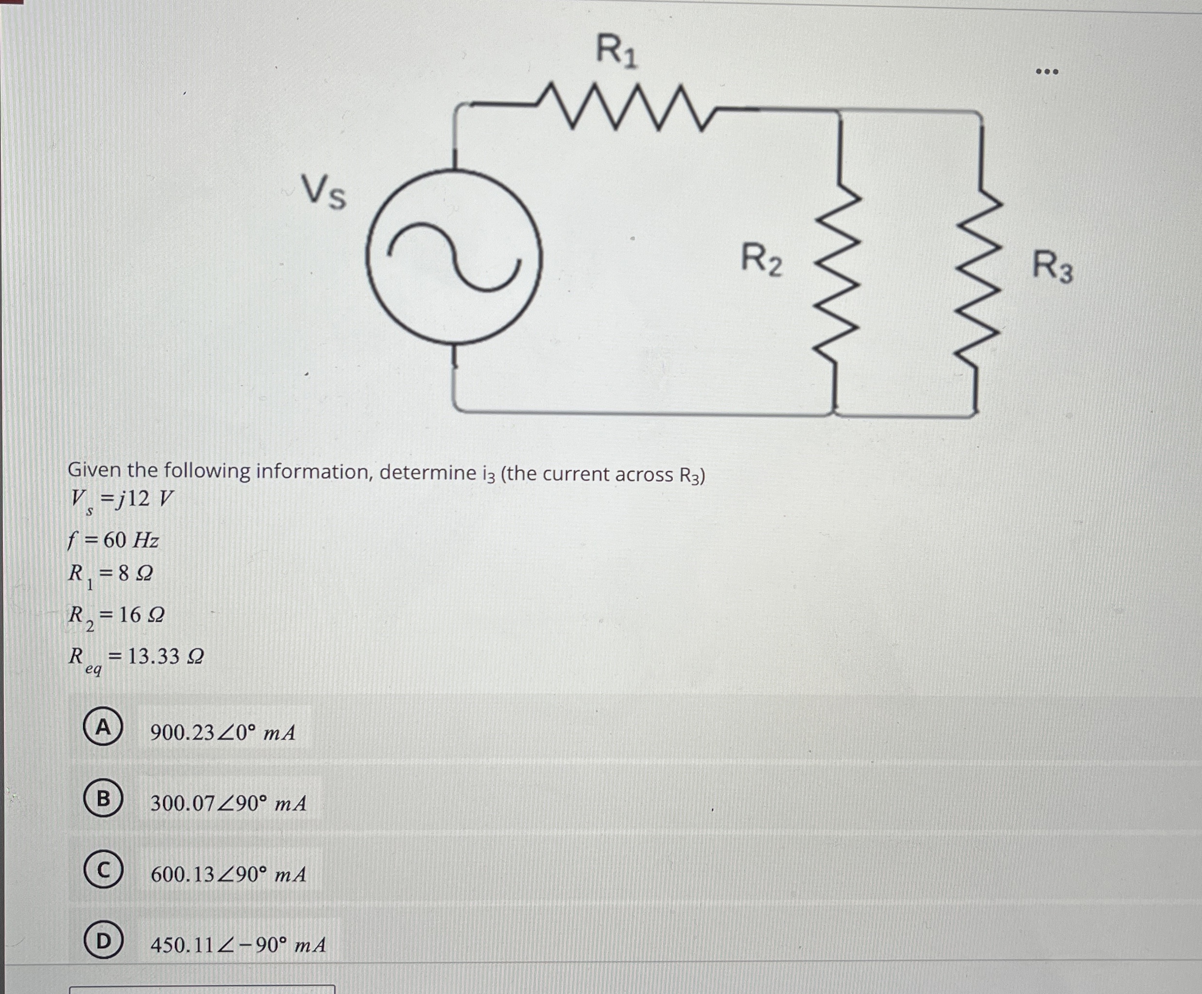 Given the following information, determine i 3 (