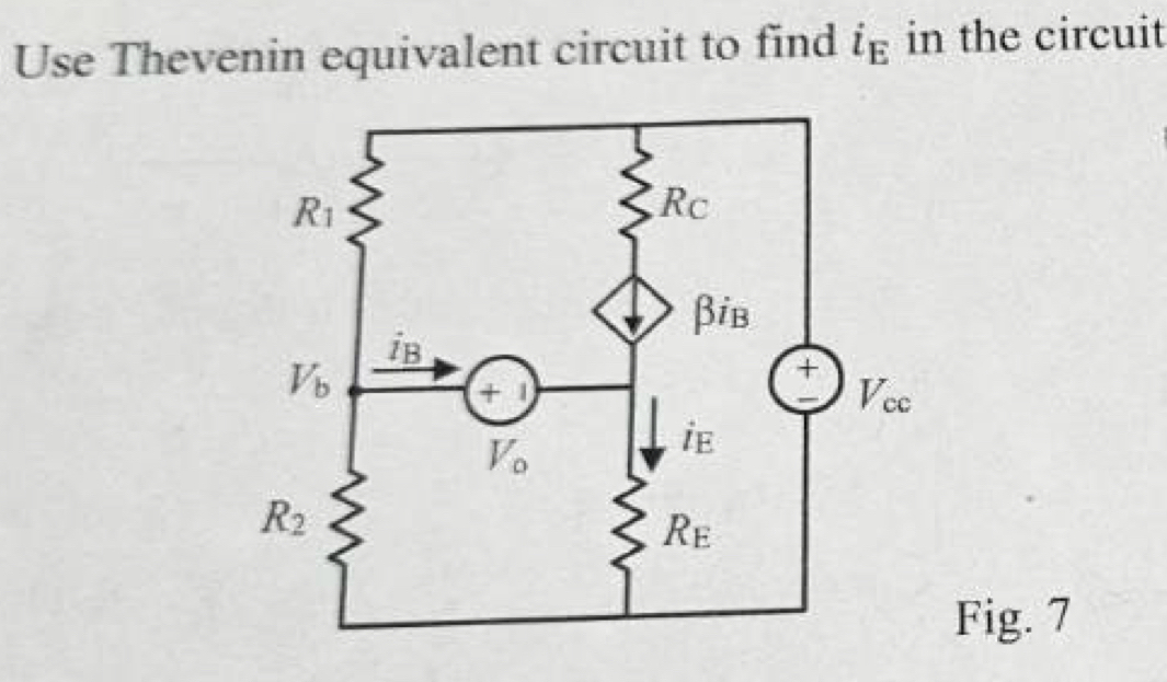 Use Thevenin equivalent circuit to find i E in