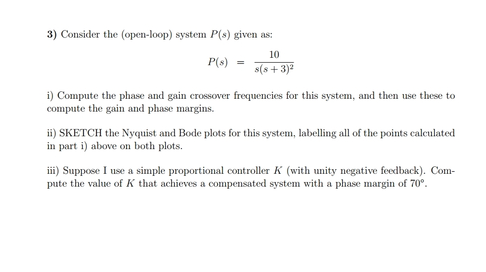 Consider the ( open - loop ) system P ( s ) given