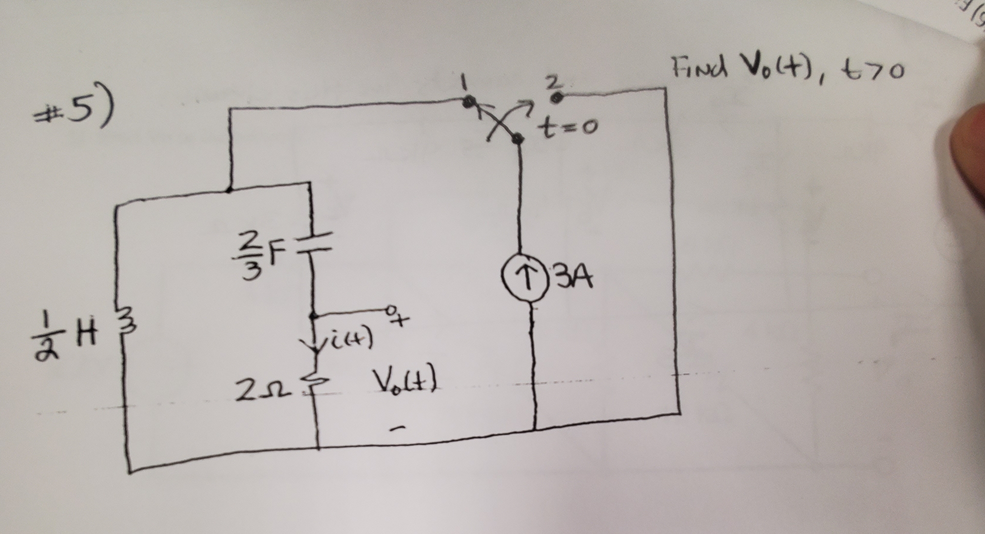 5 ) Find V 0 ( t ) , t  style=