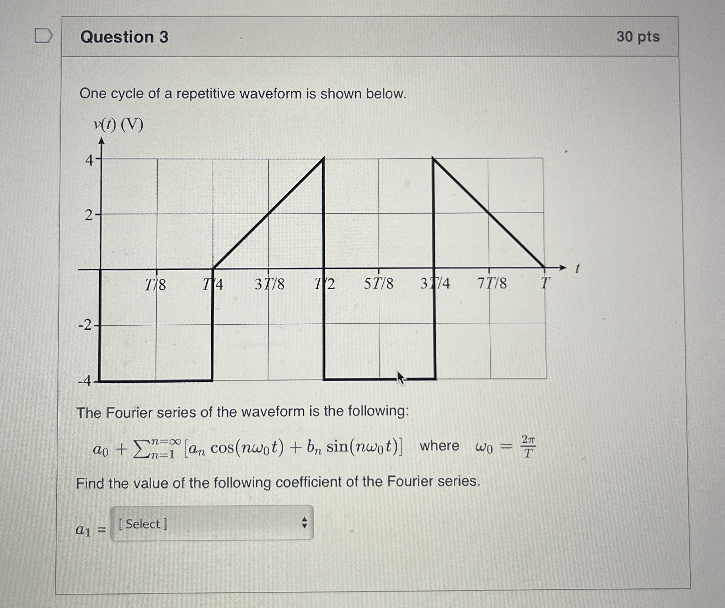 Question 3 3 0 pts One cycle of a repetitive