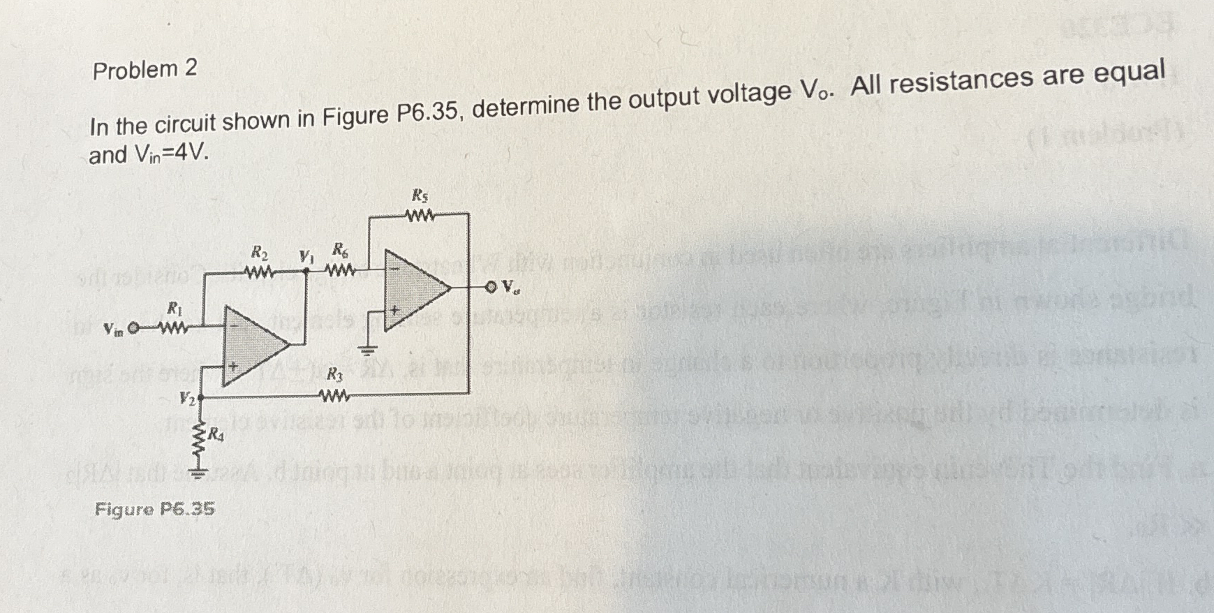 Problem 2 In the circuit shown in Figure P 6 . 3