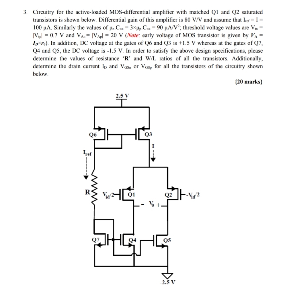 Circuitry for the active - loaded MOS -