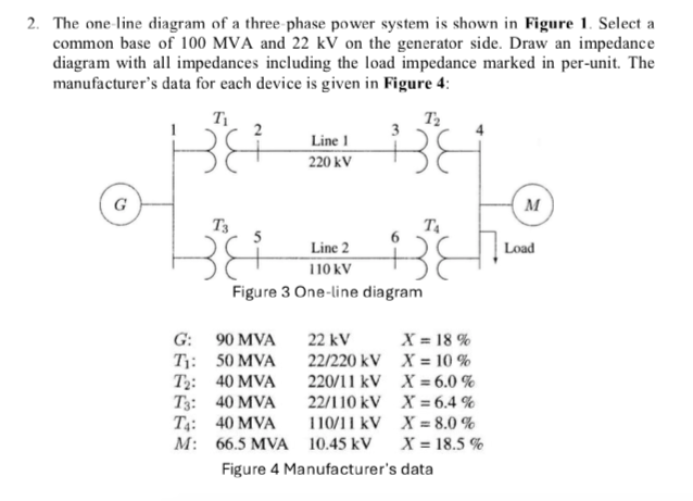 2 . The one - line diagram of a three - phase