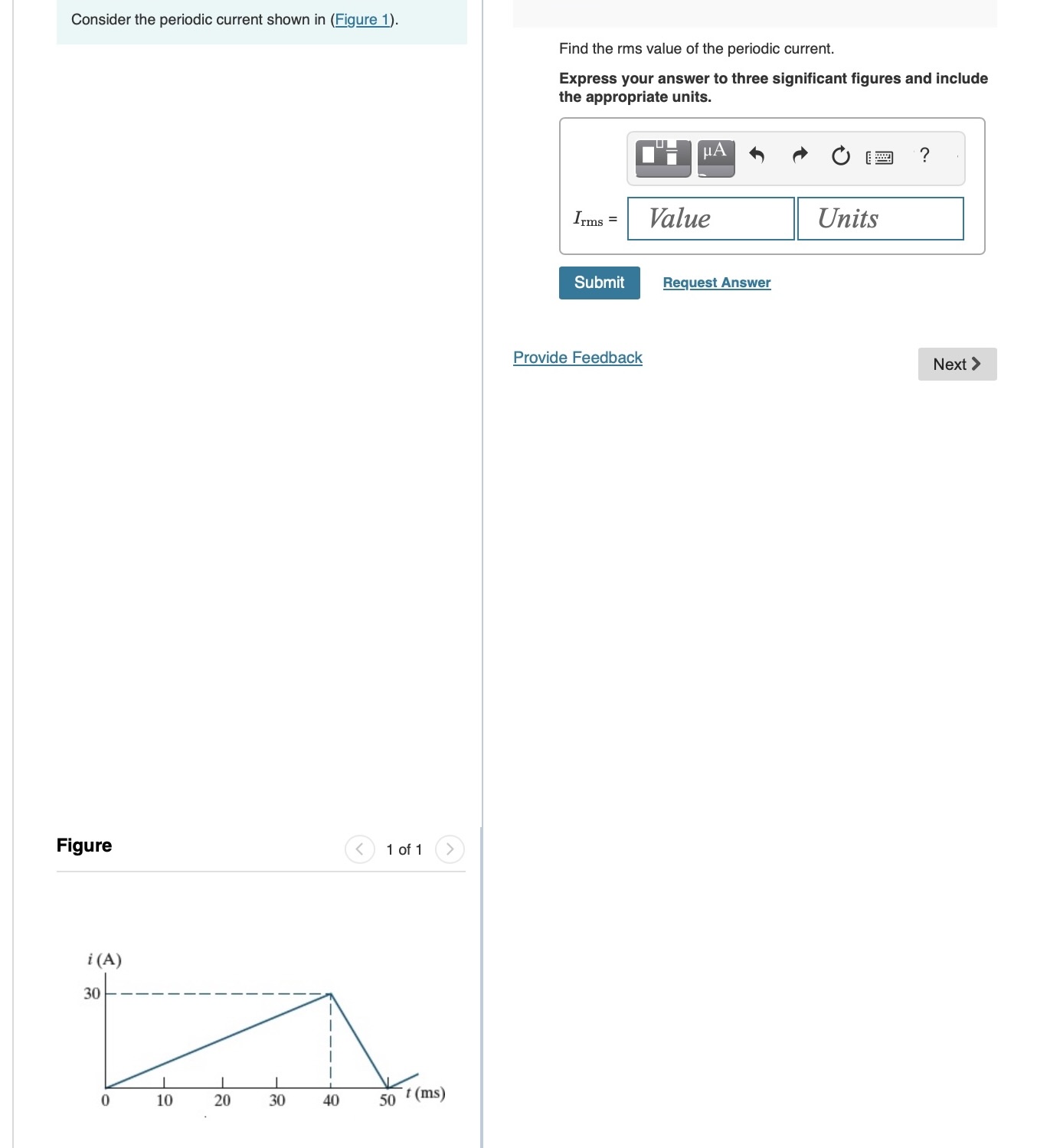 Consider the periodic current shown in ( Figure 1