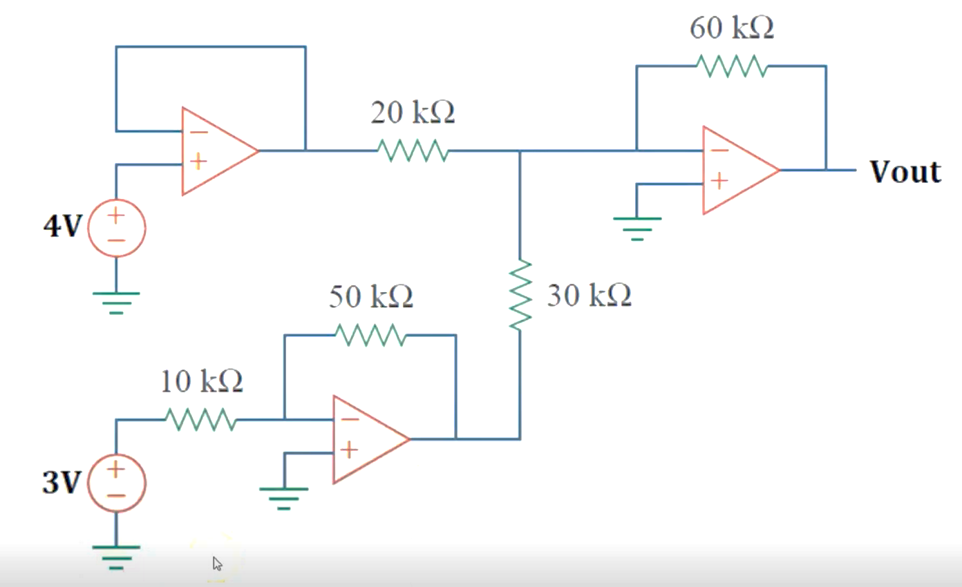 ( a ) Find Vout in the circuit given below.