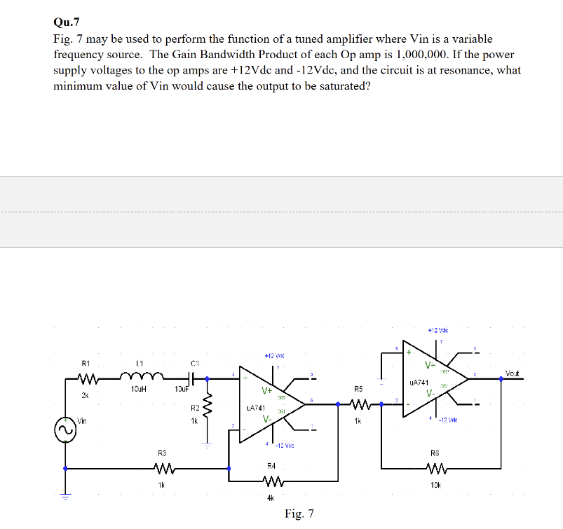 Qu . 7 Fig. 7 may be used to perform the function