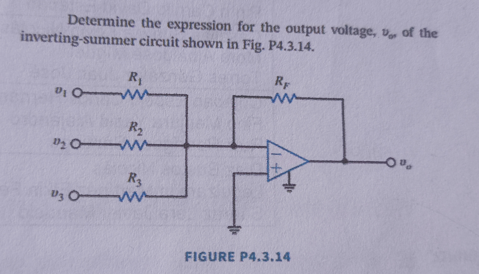 Determine the expression for the output voltage,