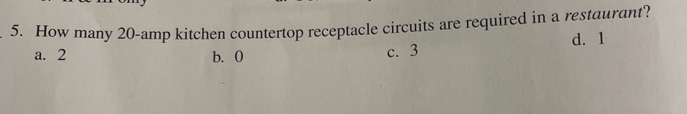 How many 2 0 - amp kitchen countertop receptacle